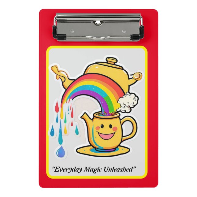 ‚Rainbow Brew‘ Mini Klemmbrett (Vorderseite)