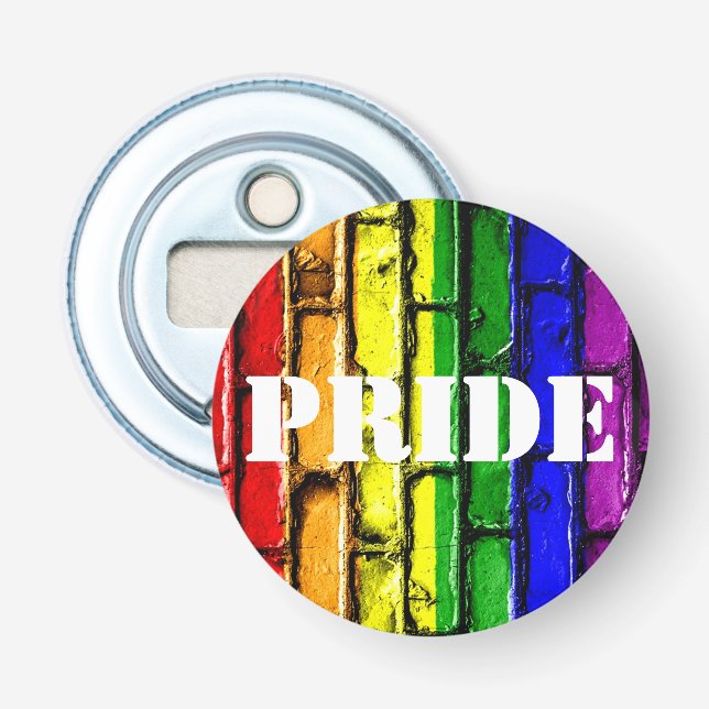 Rainbow Brick PRIDE Flaschenöffner (Vorderseite)