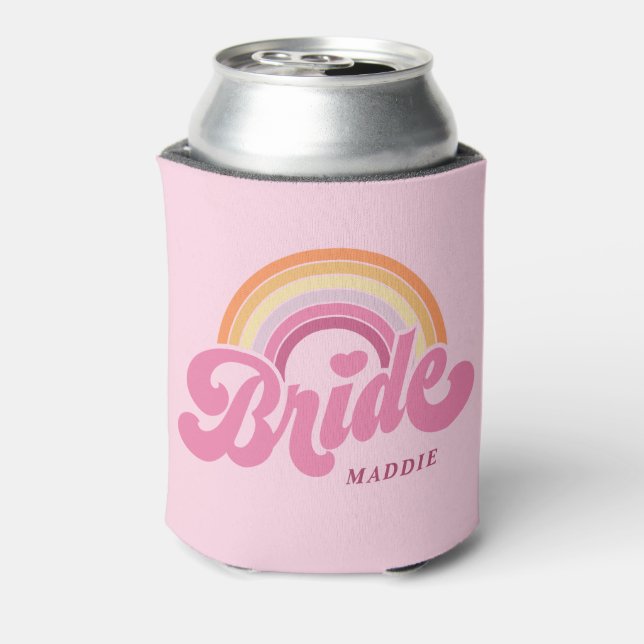 Rainbow Bride Retro Personalisiert Dosenkühler (Kanne Rückseite)