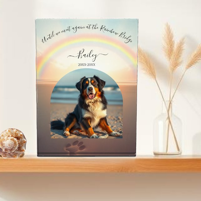 Rainbow Bridge-Beach Custom Pet Fotoblock (Rainbow Bridge-Beach Custom Dog Photo Block )