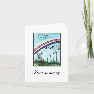 Rainbow Bridge, Cat Sympathy Card Karte