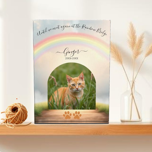 Rainbow Bridge-Custom Cat Memorial Fotoblock (Rainbow Bridge-Custom Cat Memorial Photo Block )