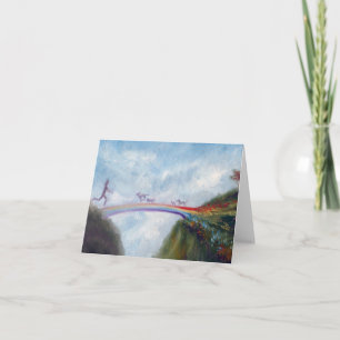 Rainbow Bridge Dog Cat Heaven Card Karte