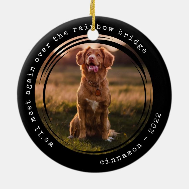 Rainbow Bridge Foto Pet Memorial Keramik Ornament (Hinten)