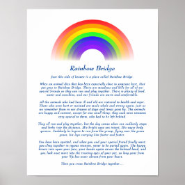 Rainbow Bridge Gedicht für den Verlust von Haustie Poster