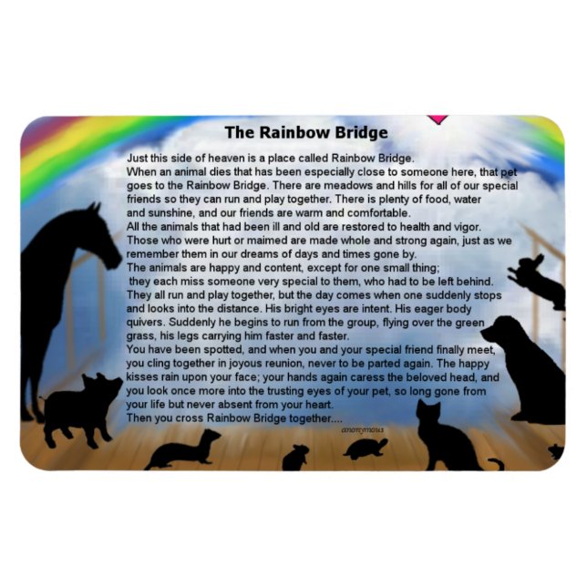 Rainbow Bridge Gedicht Magnet (Horizontal)