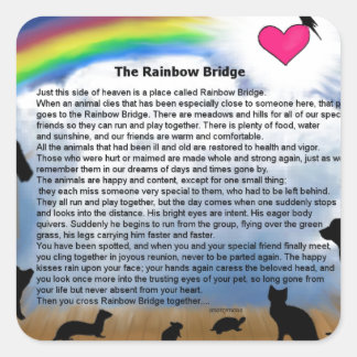 Rainbow Bridge Gedicht Quadratischer Aufkleber