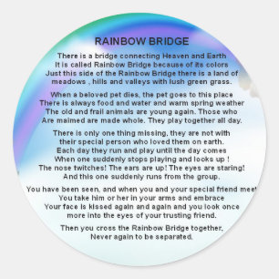 Rainbow Bridge Gedicht Runder Aufkleber