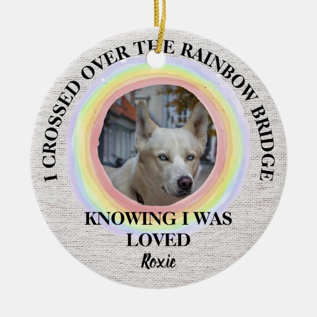 Rainbow Bridge-Hundemachorial, Benutzerdefiniertes Keramik Ornament (Vorne)