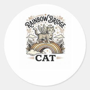 Rainbow Bridge Katze Katze Gedenk Rainbow Bridge V Runder Aufkleber