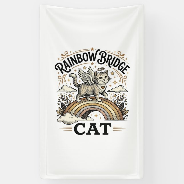 Rainbow Bridge Katze Katze Memorial Rainbow Bridge Banner (Vertikal)