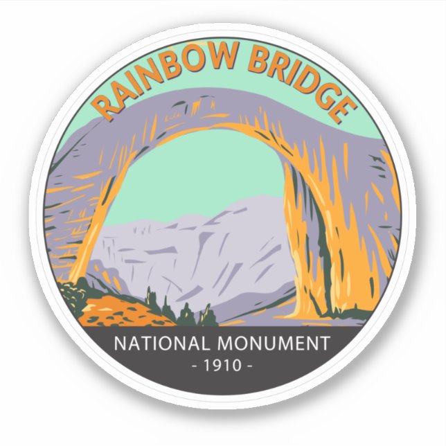 Rainbow Bridge National Monument Utah Vintag Aufkleber (Vorderseite)