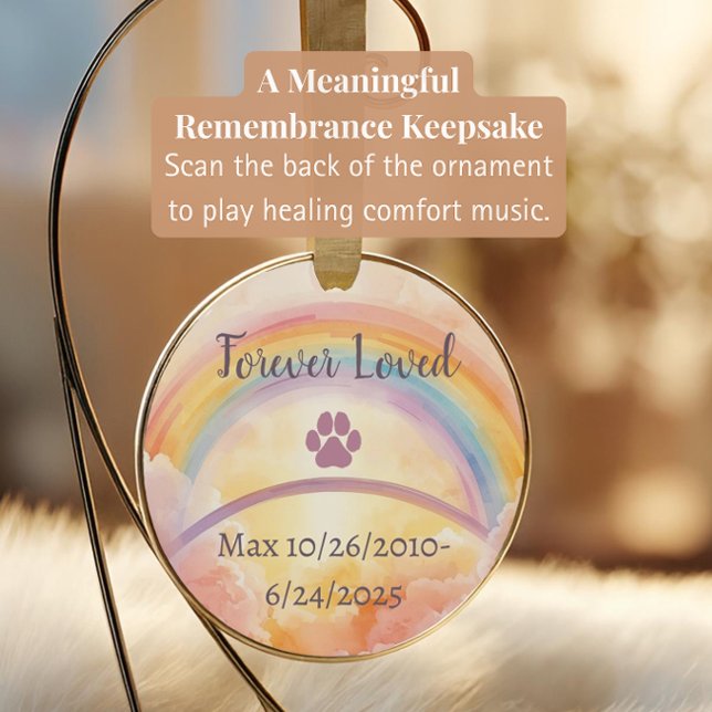 Rainbow Bridge Pet Loss Ornament | Interactive QR (Von Creator hochgeladen)