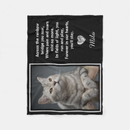 Rainbow Bridge Silver Pet Cat Dog Memorial Fleecedecke
