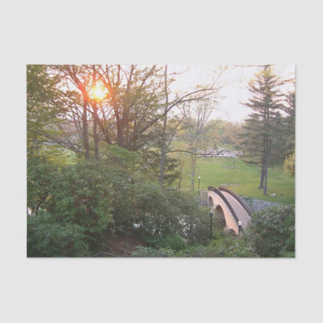 Rainbow Bridge Sunset an der Grove City Uni Seidenpapier (Vorderseite)