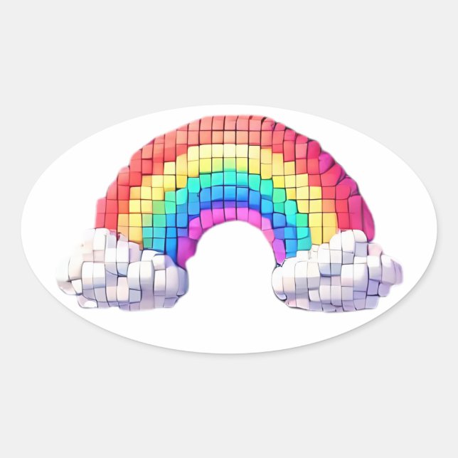 Rainbow Bridge to Dreams Ovaler Aufkleber (Vorderseite)