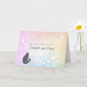 Rainbow Bridge Wasserfarbe Schwarze Katze Verlust Karte