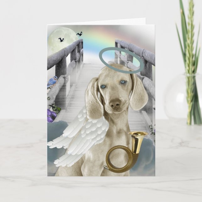 Rainbow Bridge Weimaraner Angel Karte (Vorderseite)