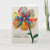 Rainbow Bright Abstrakte Blume Muttertagskarte