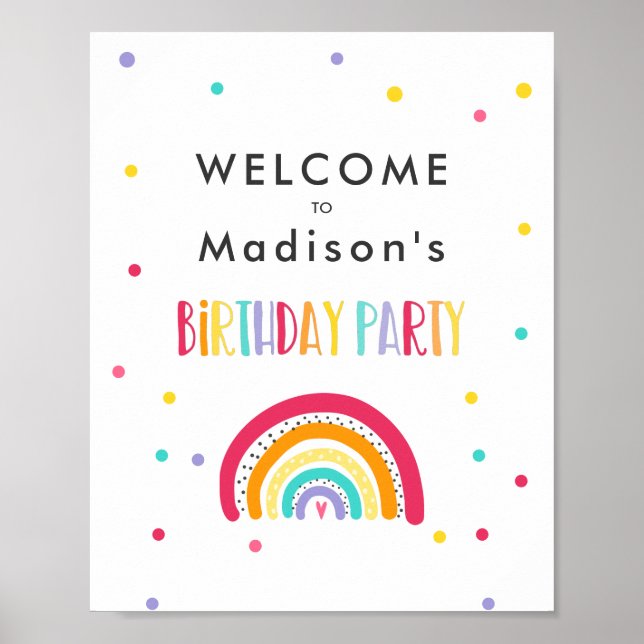 Rainbow Bright Birthday Party Poster (Vorne)