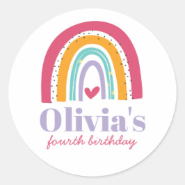 Rainbow Bright Birthday Runder Aufkleber