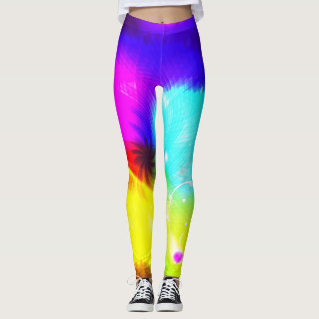 Rainbow Bright Bold Artistic Leggings (Vorderseite)
