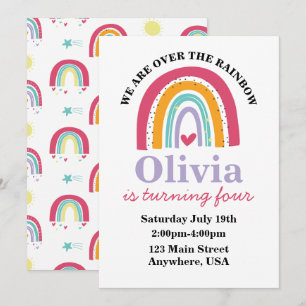 Rainbow Bright Geburtstagseinladung  Einladung