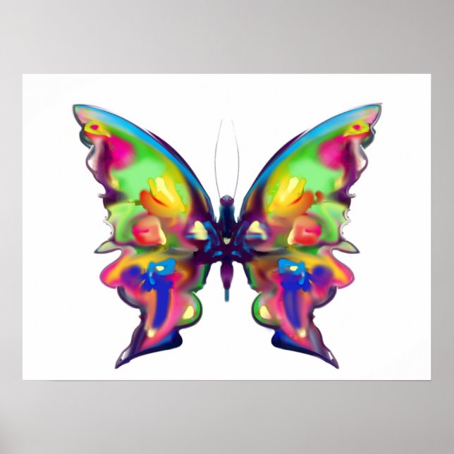 Rainbow Bright Hübsch Butterfly Poster (Vorne)