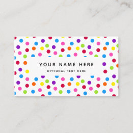 Rainbow Bright Polka Dots Confetti Muster Visitenkarte