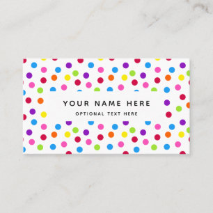 Rainbow Bright Polka Dots Confetti Muster Visitenkarte