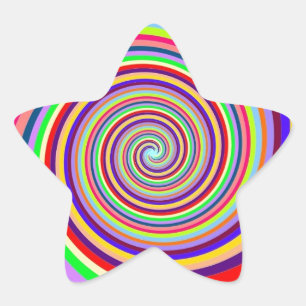 Rainbow bright psychedelic pop art candy swirl Stern-Aufkleber