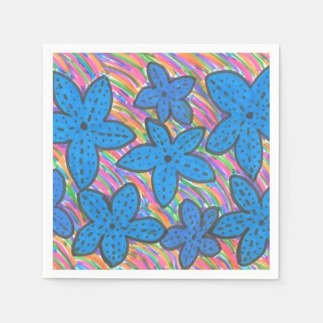 Rainbow Bright Starfish Paper Napkins Serviette (Vorderseite)