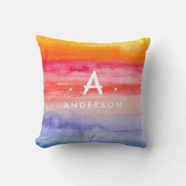 Rainbow Bright Wright Farben Familienname Monogram Kissen
