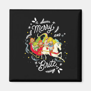 Rainbow Brite Christmas Merry und Brite Sleigh Rid Magnet