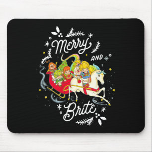 Rainbow Brite Christmas Merry und Brite Sleigh Rid Mousepad