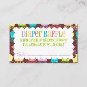 Rainbow & Brown Diaper Raffelschein Begleitkarte