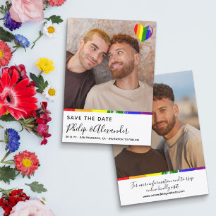Rainbow Brush Stroke Heart Foto Save the Date