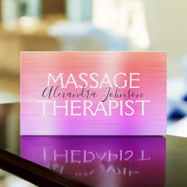 Rainbow Brushed Metal Massage Therapist Visitenkarte