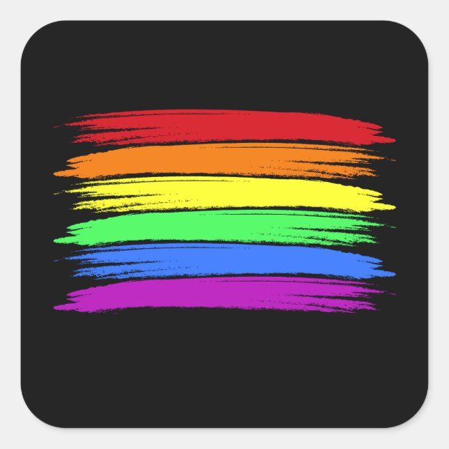 Rainbow Brushstroke LGBT Sticker (Vorderseite)