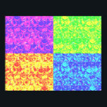 Rainbow-Bubble-Packung Pop Art Poster<br><div class="desc">Pop Art Bubble Wrapper Muster in Regenbogenfarben</div>