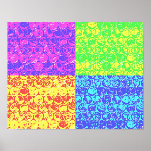 Rainbow-Bubble-Packung Pop Art Poster (Vorne)