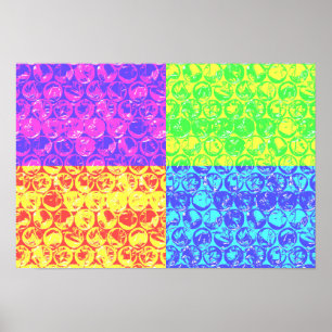 Rainbow-Bubble-Packung Pop Art Poster