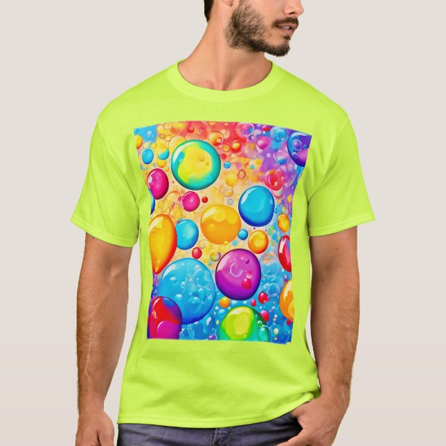 Rainbow Bubble Pop Art T-Shirt (Vorderseite)