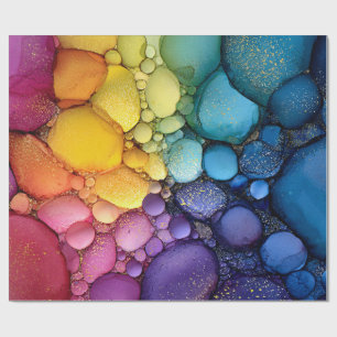 Rainbow Bubble Texture Fluid Art Geschenkpapier