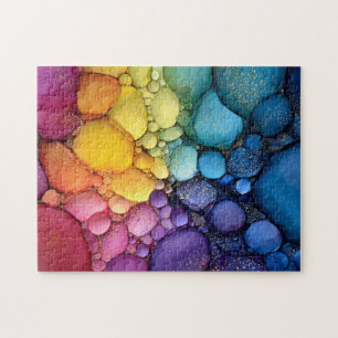 Rainbow Bubble Texture Fluid Art Puzzle