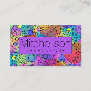 Rainbow Bubbles II RF Business Card Visitenkarte