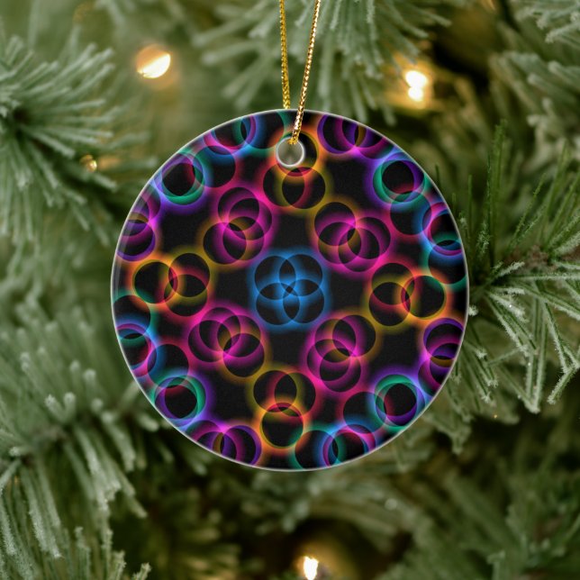 Rainbow Bubbles Keramik Ornament (Baum)