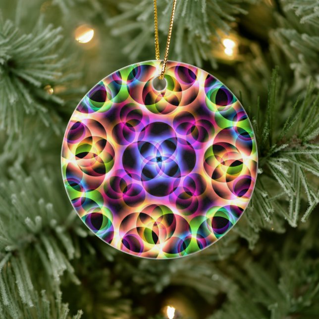 Rainbow Bubbles Keramik Ornament (Baum)