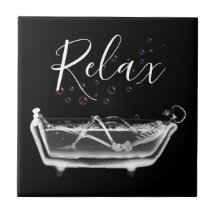 Rainbow Bubbles X-Ray Skeleton Bath Keramik Tile