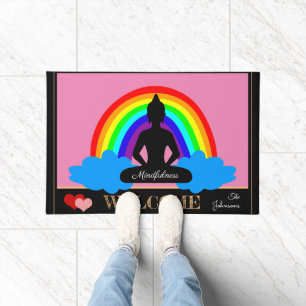 Rainbow Buddha & Mindfulness Yoga/Meditation Fußmatte